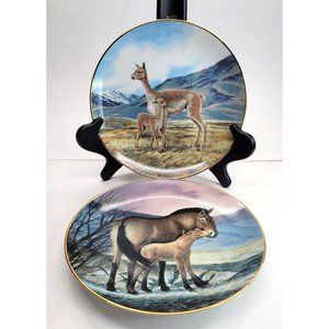 Vicuna and Przewalski's Horse Plates Endangered Animals Bradford Exchange Pd84